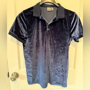 ASOS Men's Deep Blue Velvet Polo